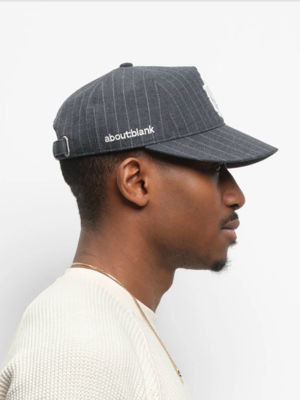 monogram pinstripe cap